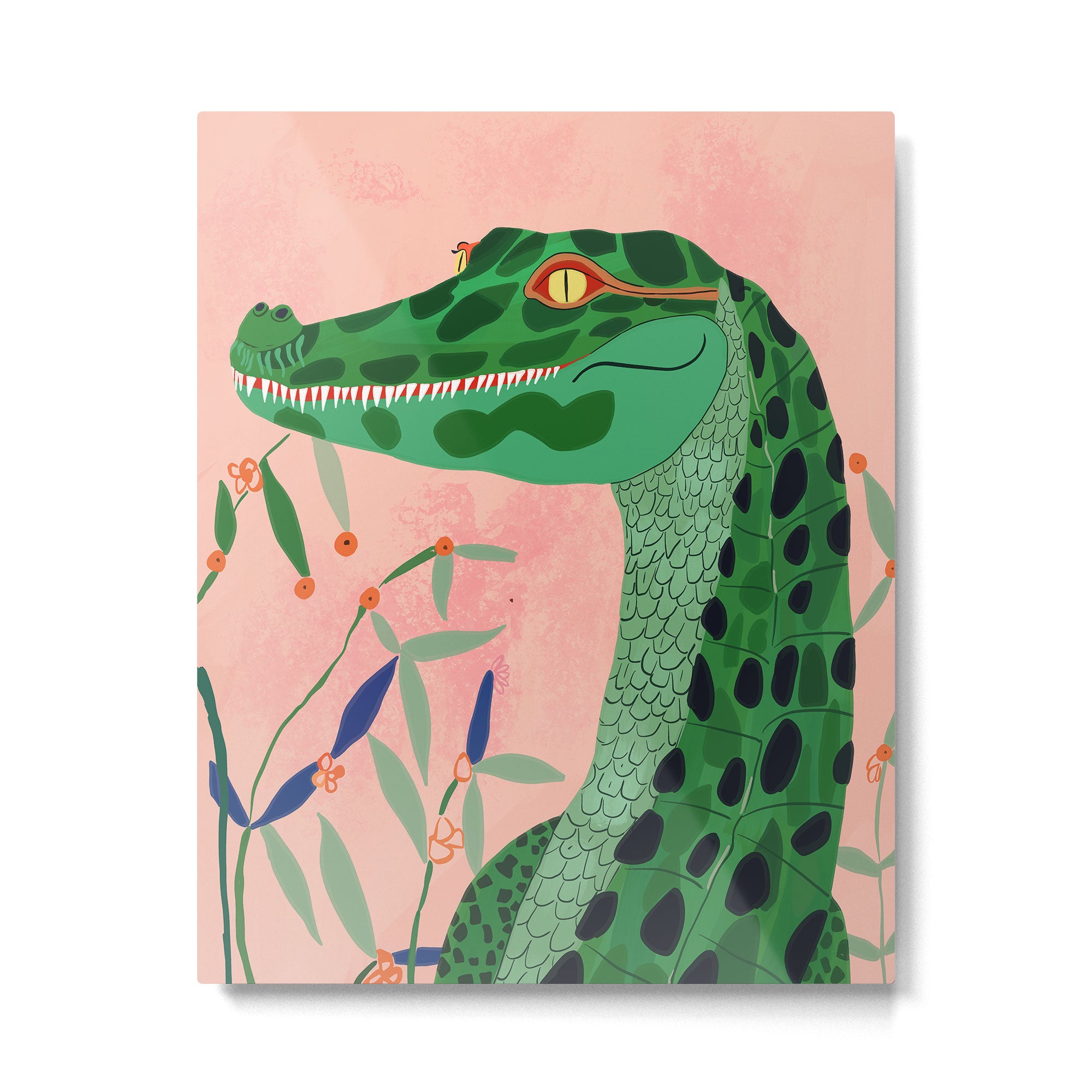 Jungle Crocodile Metal Print Gallery Image 4