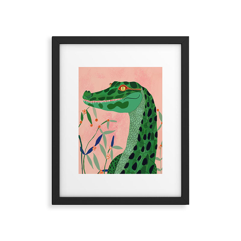 Jungle Crocodile Framed Art Print Gallery Image 5