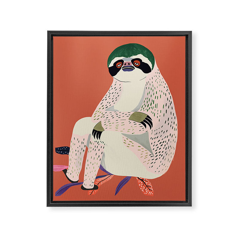 Just Slothin' Around Framed Canvas Print Gallery Image 6