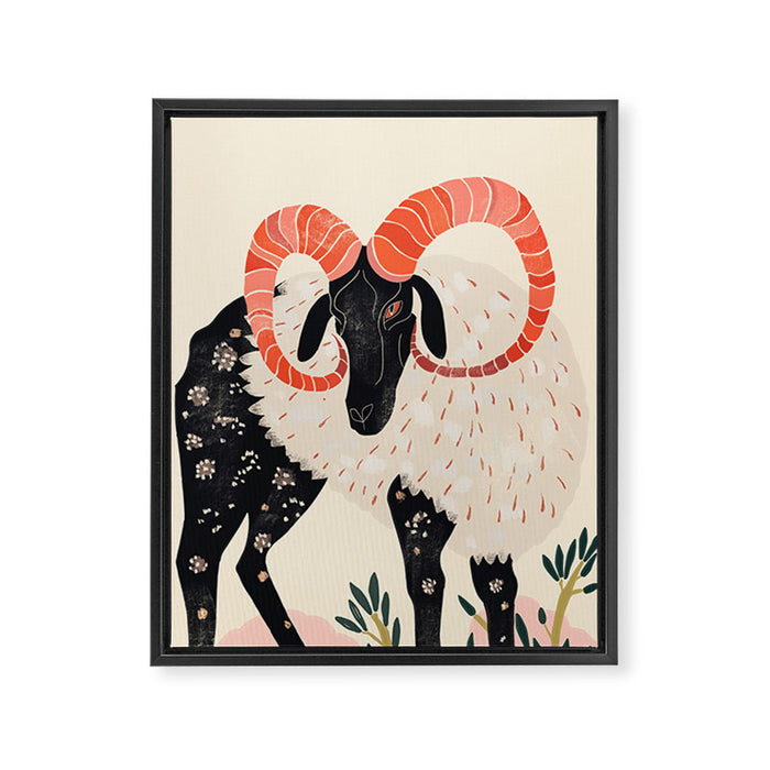 Majestic Ram Framed Canvas Print Gallery Image 1