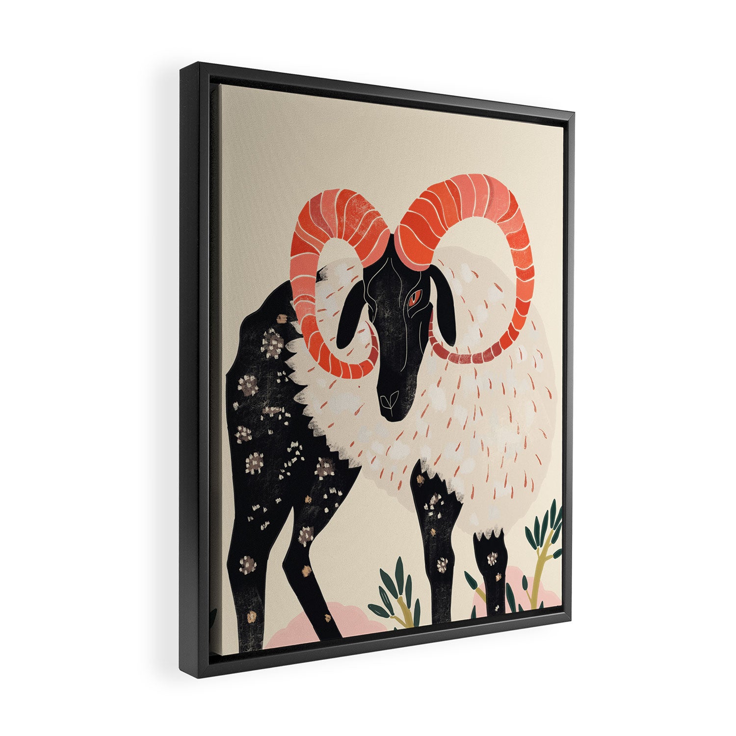 Majestic Ram Framed Canvas Print Gallery Image 2