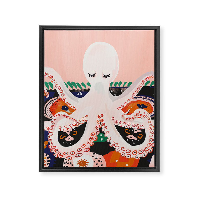 Meditating Octopus Framed Canvas Print Gallery Image 8