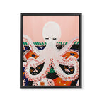 Meditating Octopus Framed Canvas Print Gallery Image 8