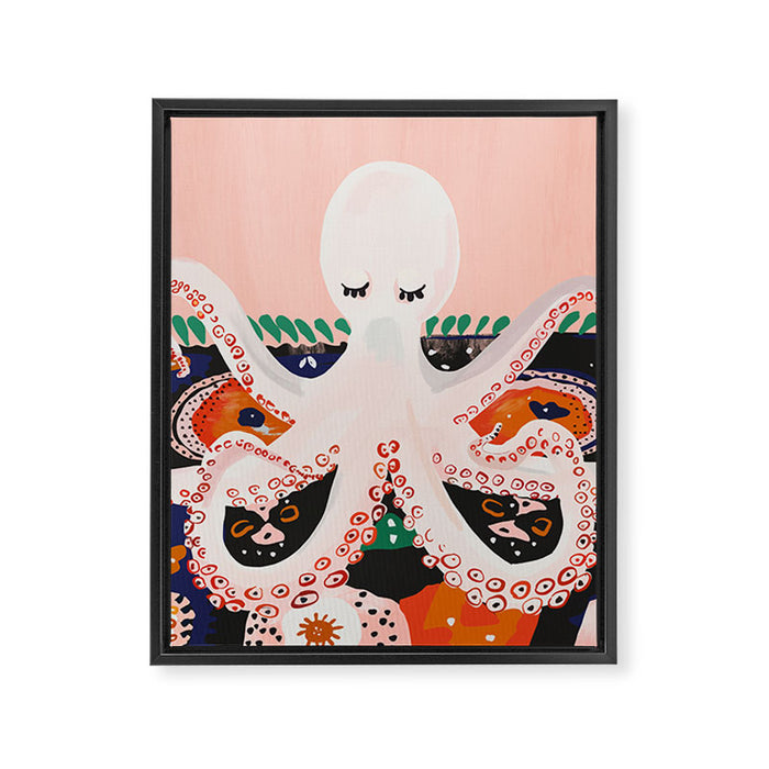 Meditating Octopus Framed Canvas Print Gallery Image 1