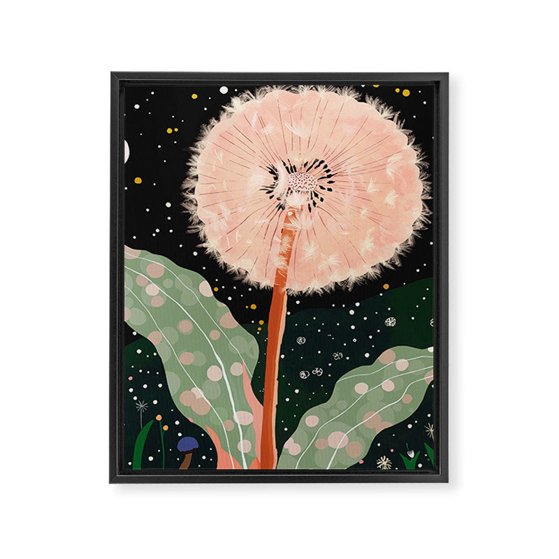 Night Dandelion Framed Canvas Print Gallery Image 8
