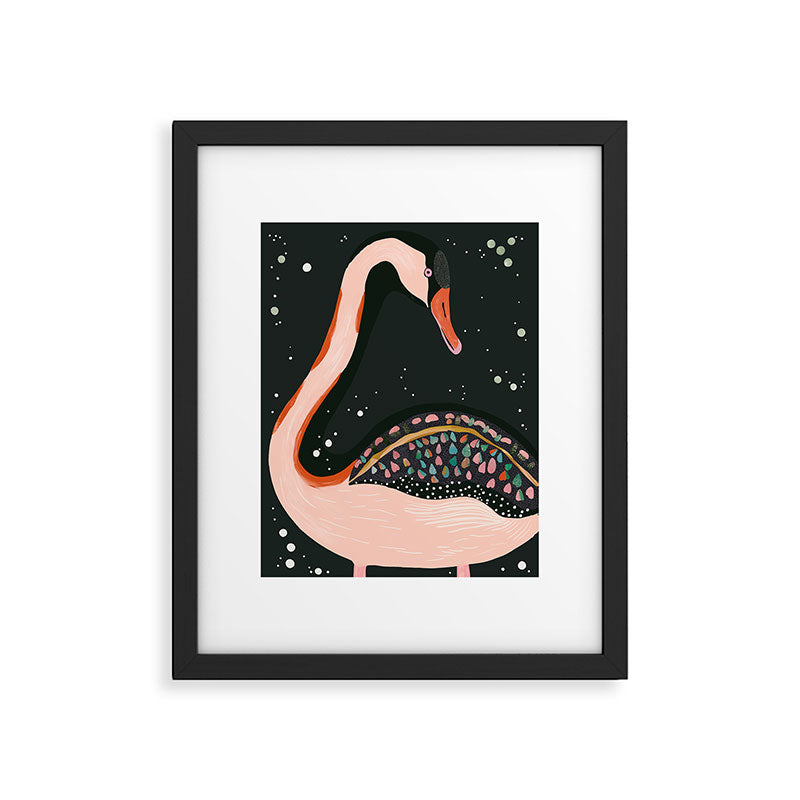 Night Swan Framed Art Print Gallery Image 5