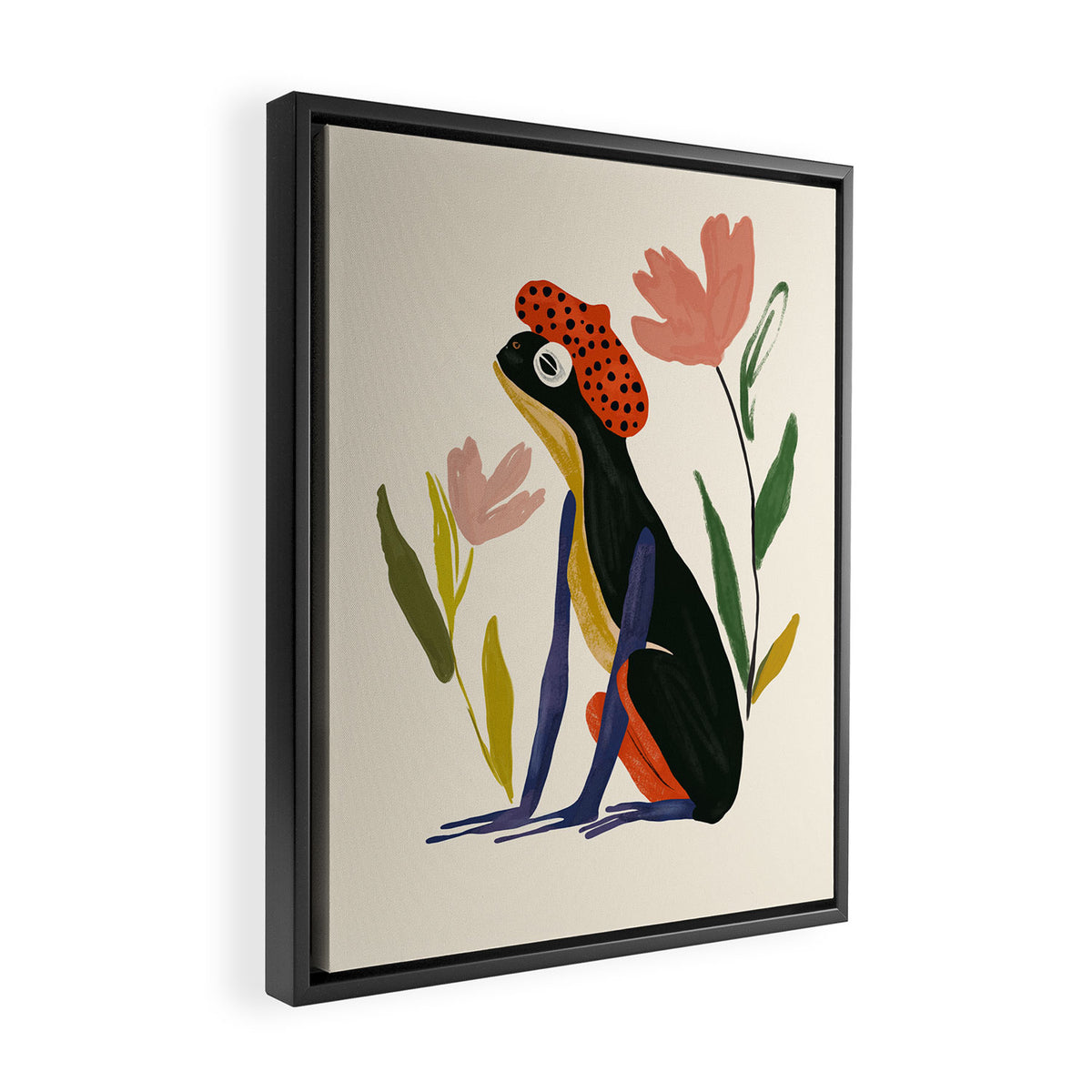 Parisian Frog Framed Canvas Print Gallery Image 2