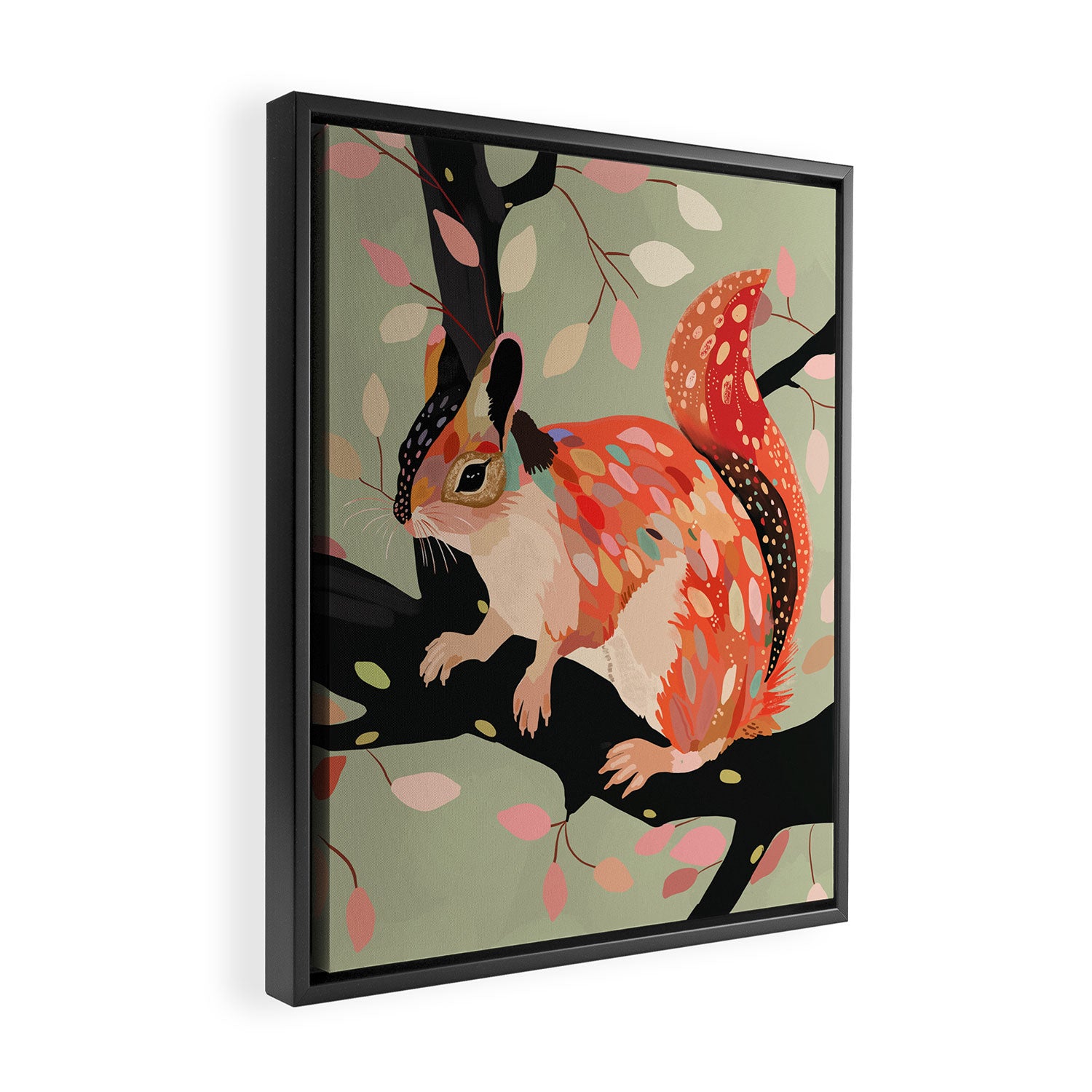 Squirrel In The Tree  Framed Canvas Print Gallery Image 2