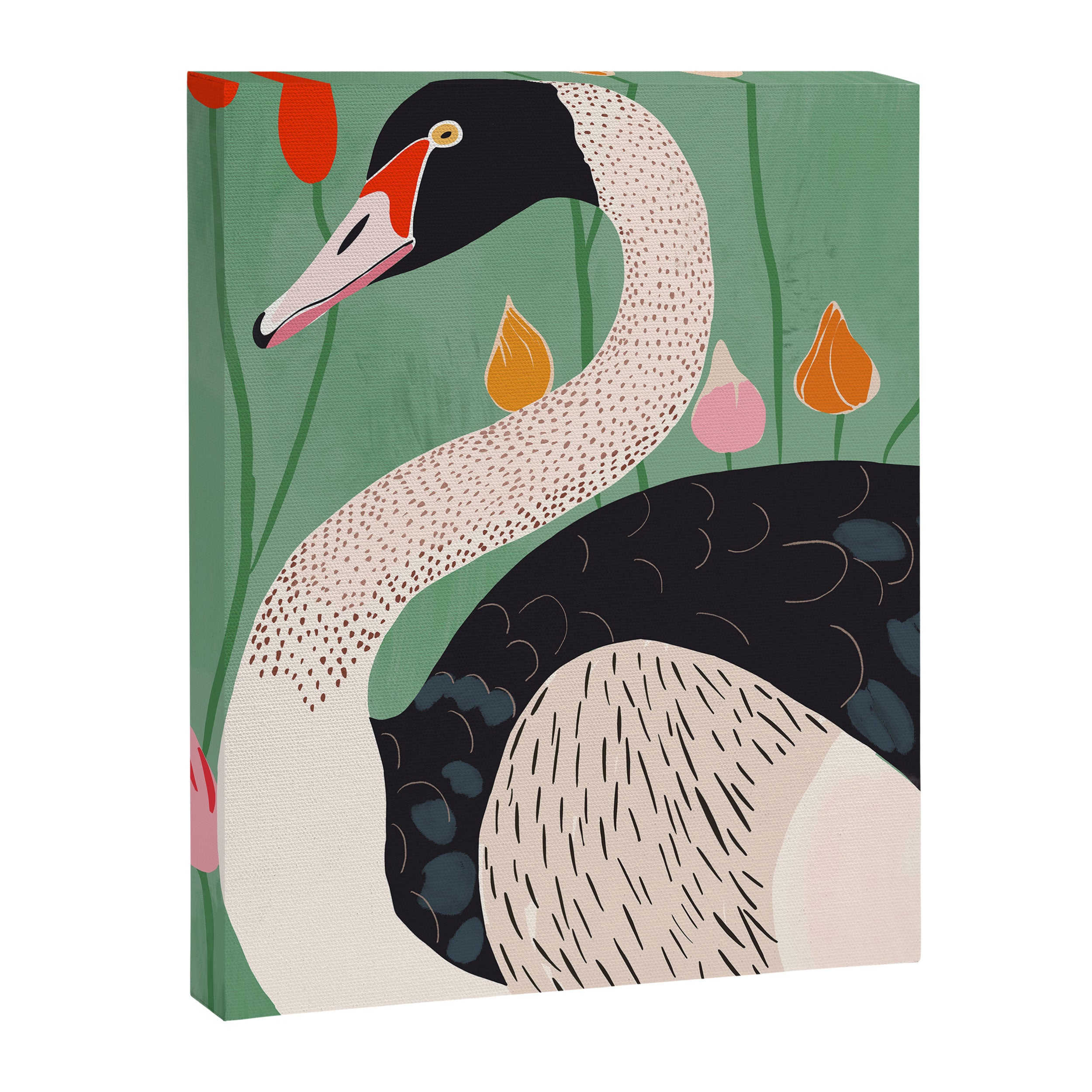 Swan in Flowers Canvas Print Gallery Image 6