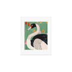 Swan in Flowers Art Print Gallery Image 1