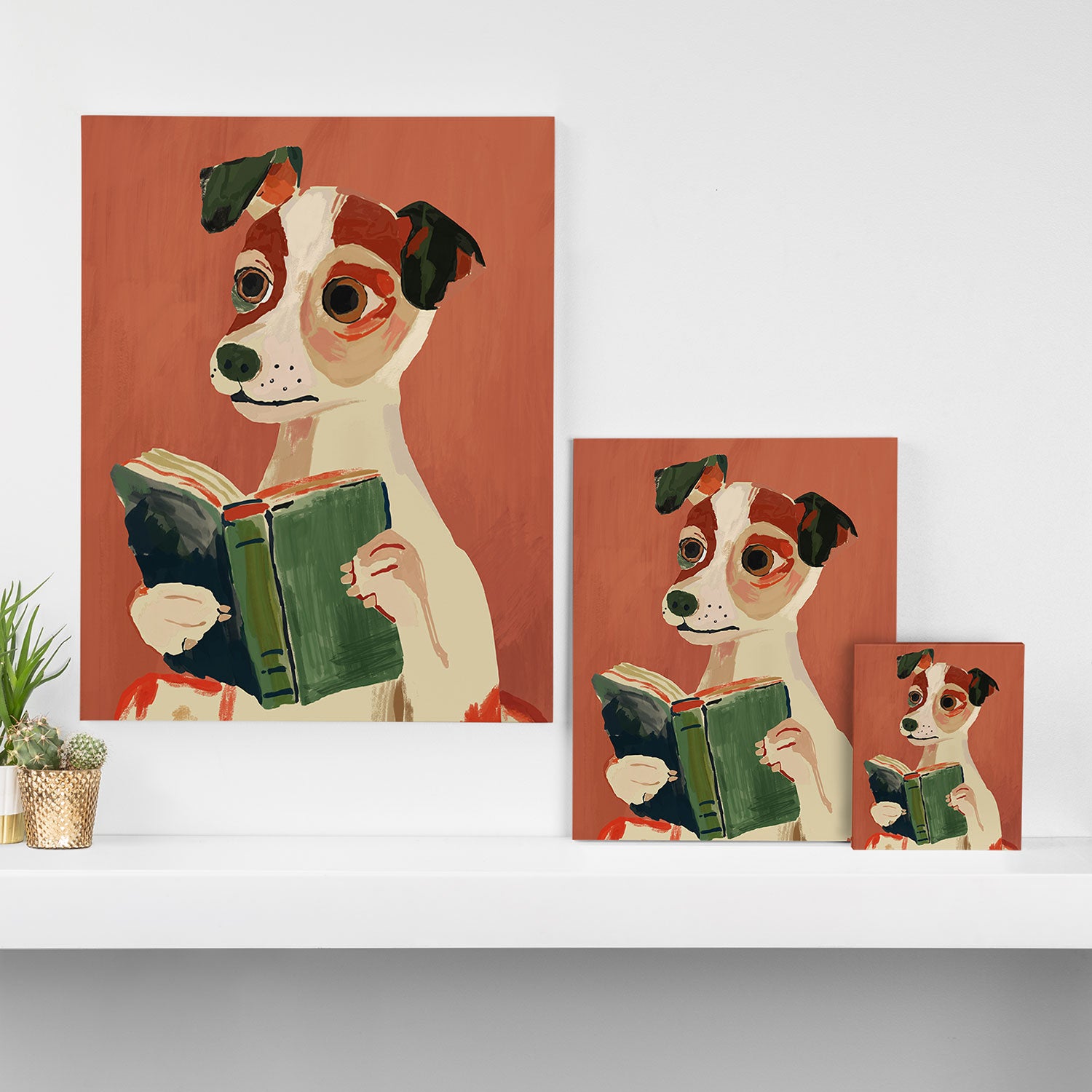 The Bookish Dog Canvas Print Gallery Image 3