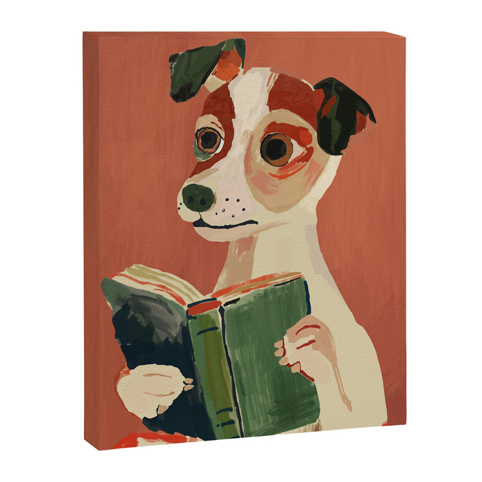 The Bookish Dog Canvas Print Gallery Image 1