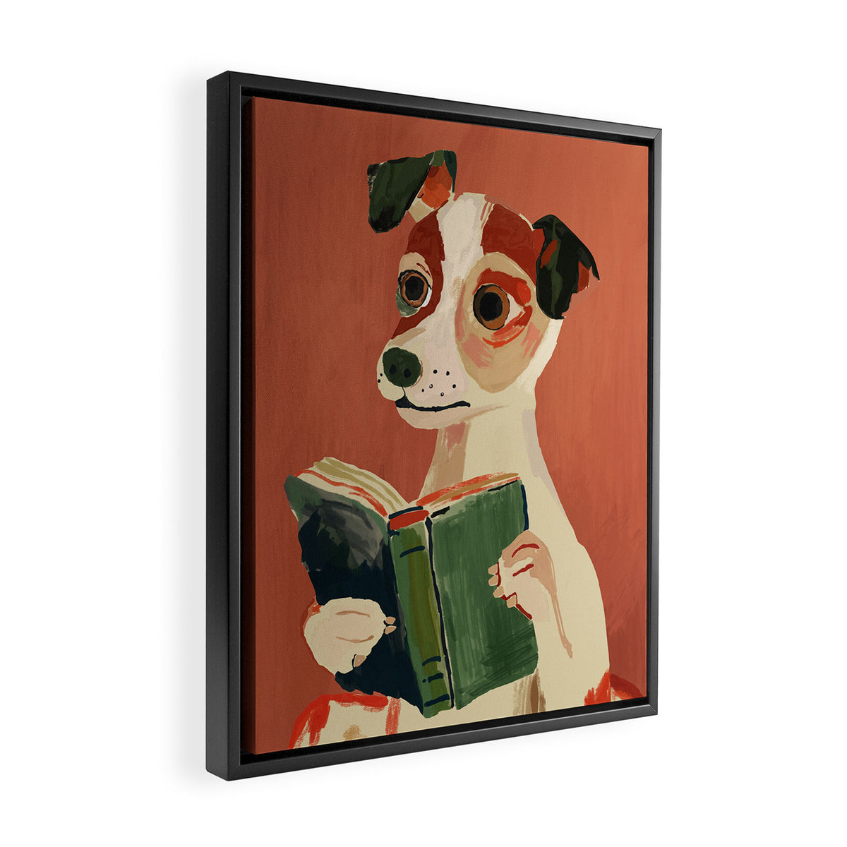 The Bookish Dog Framed Canvas Print Gallery Image 2