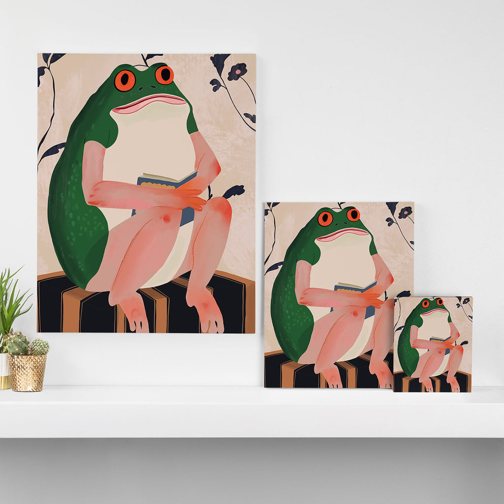 The Bookish Frog Canvas Print Gallery Image 3