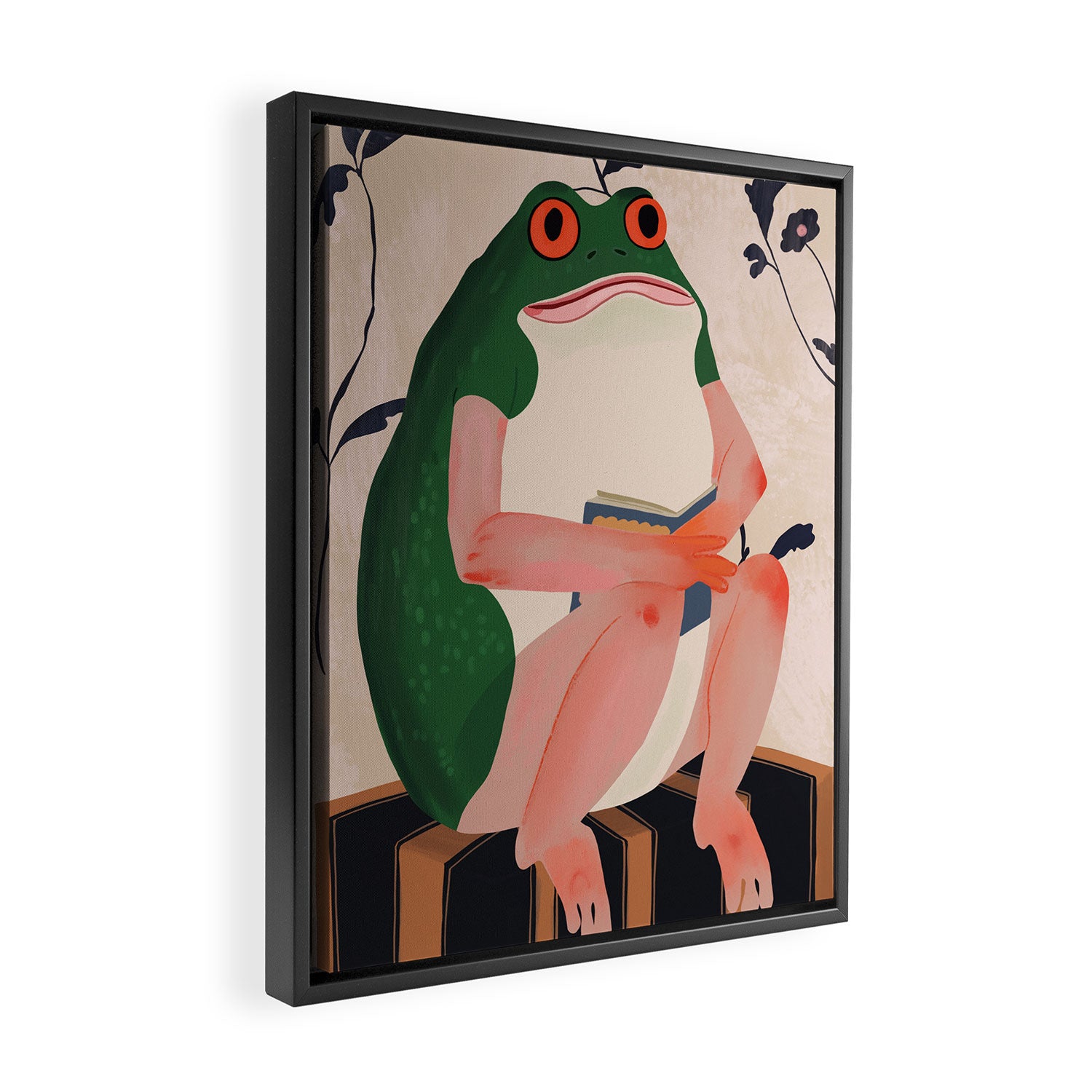 The Bookish Frog Framed Canvas Print Gallery Image 2