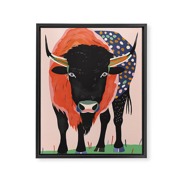Vivid Bison Framed Canvas Print Gallery Image 1