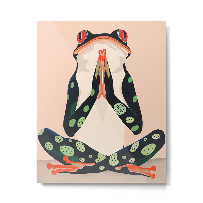 Yoga Frog Metal Print Gallery Image 1