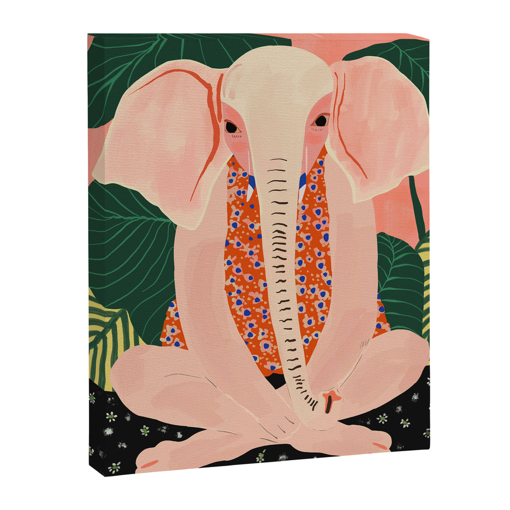 Yoga Meditating Elephant Canvas Print Gallery Image 6
