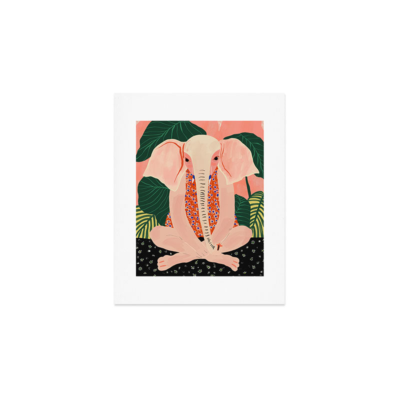 Yoga Meditating Elephant Art Print Gallery Image 1