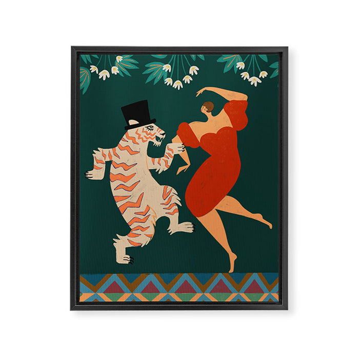 A Date With The Wild Cat  Framed Canvas Print Gallery Image 1