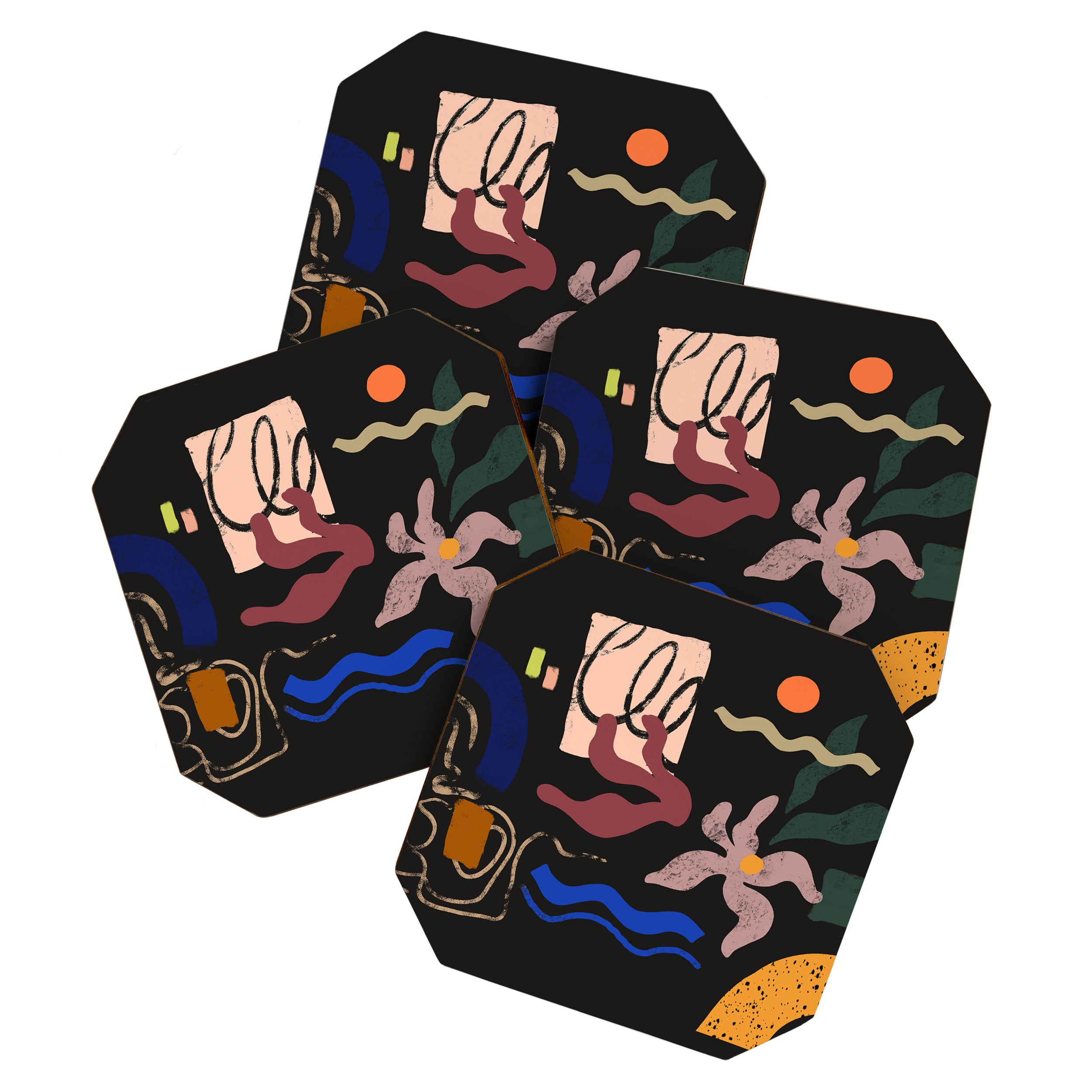 Abstract Floral 3 Coaster Gallery Image 1