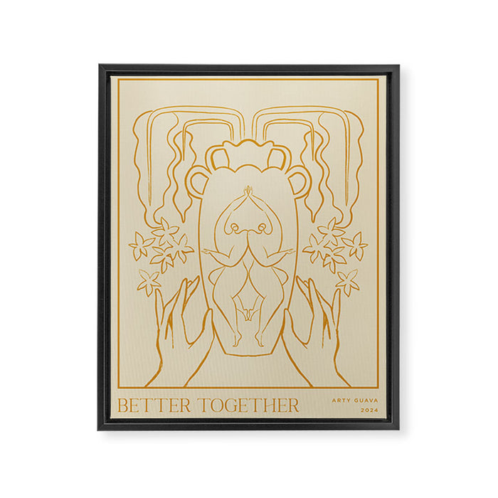 Better Together Line Art Framed Canvas Print Gallery Image 1