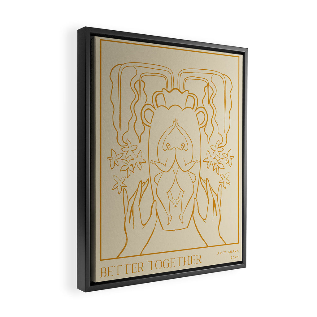 Better Together Line Art Framed Canvas Print Gallery Image 2