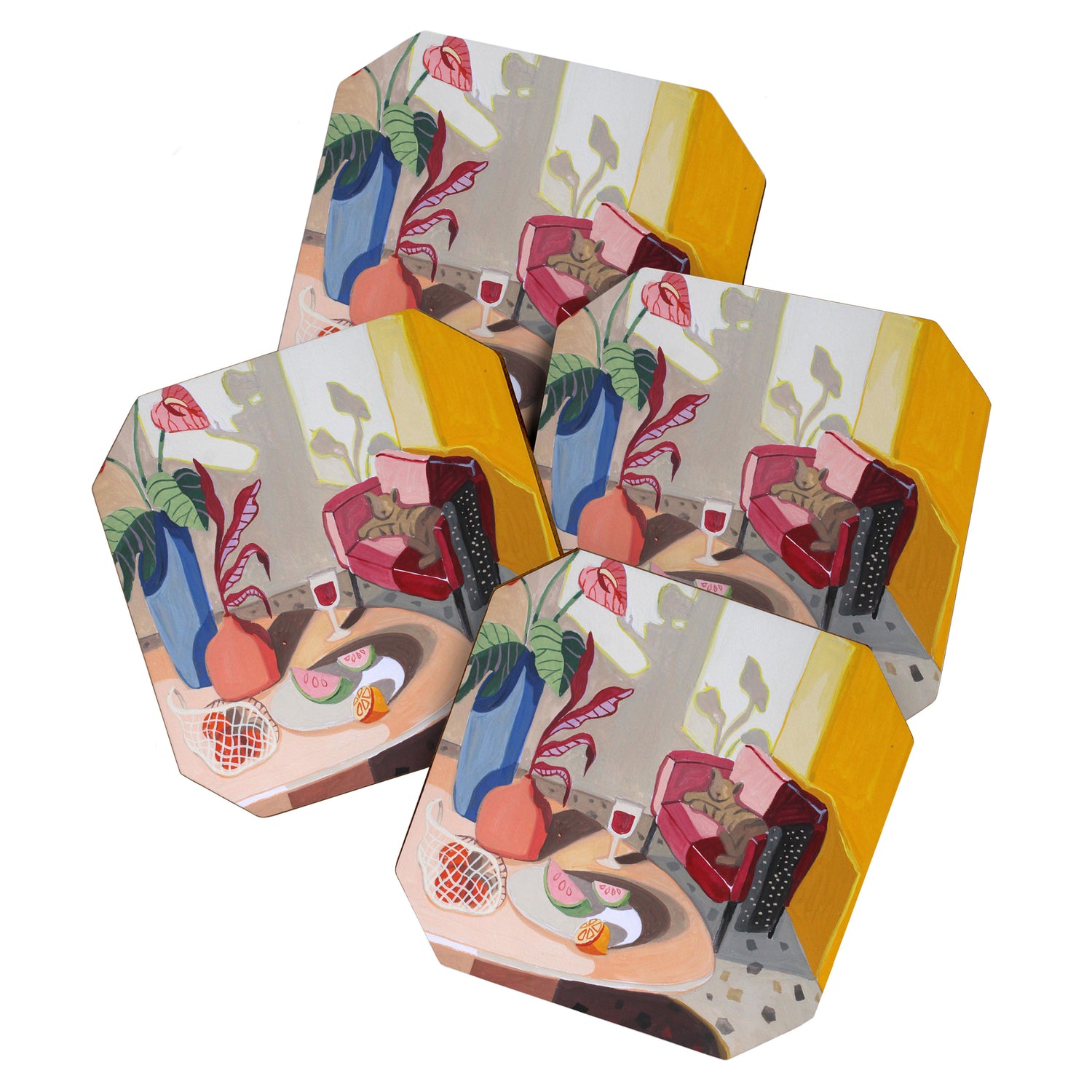 Cat in the Living Room Coaster Gallery Image 1