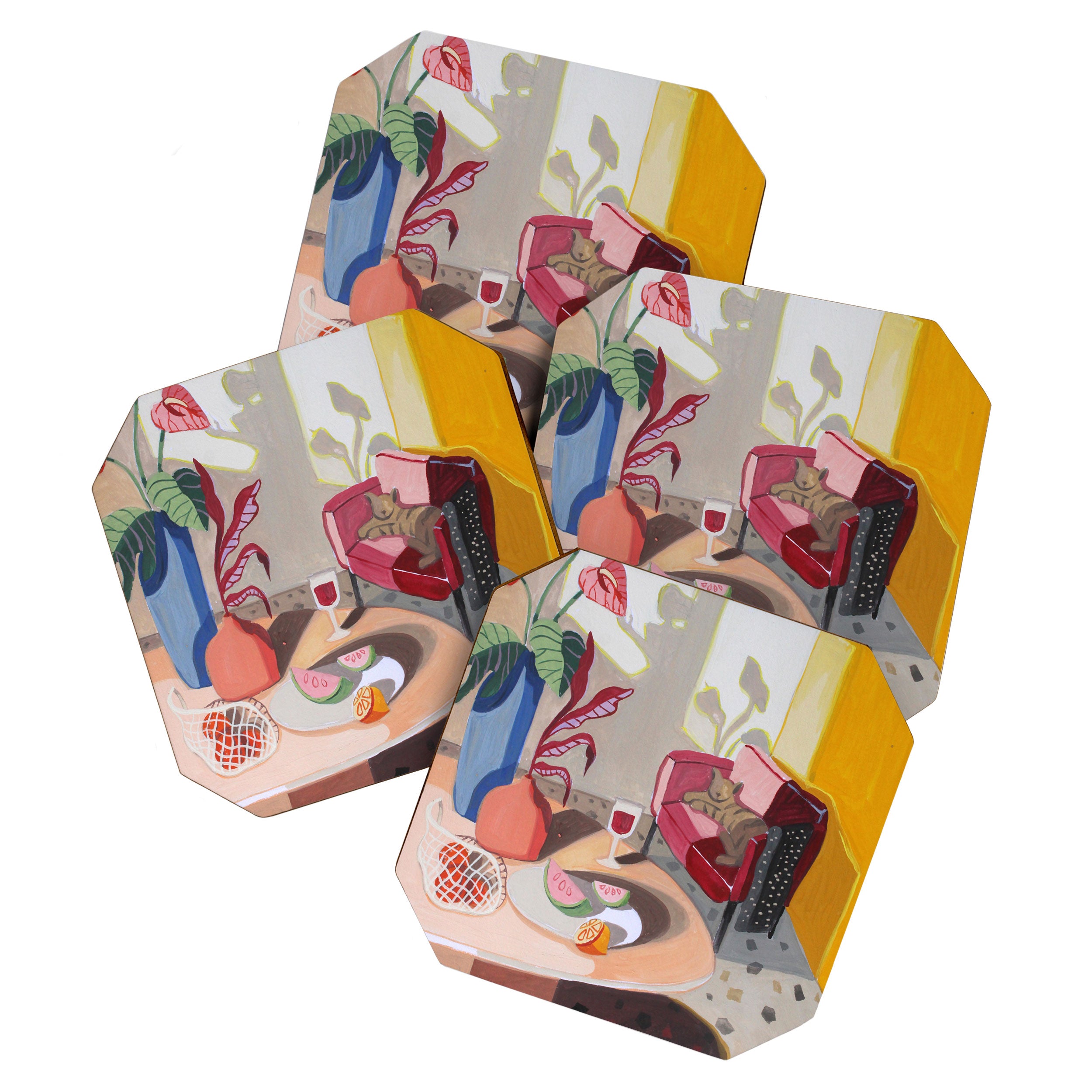 Cat in the Living Room Coaster Gallery Image 1