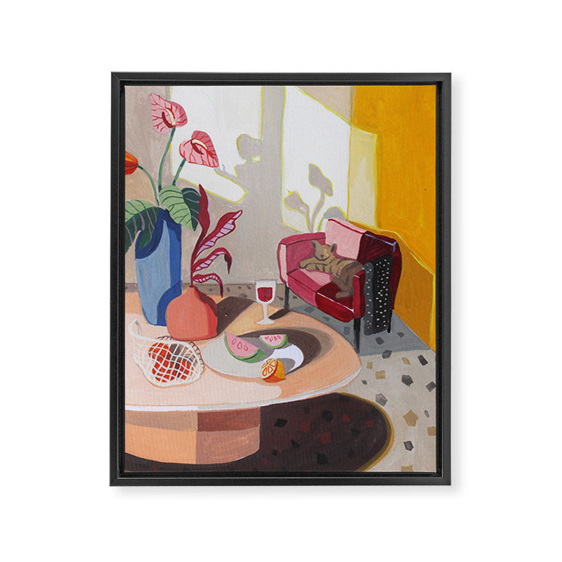 Cat in the Living Room Framed Canvas Print Gallery Image 6