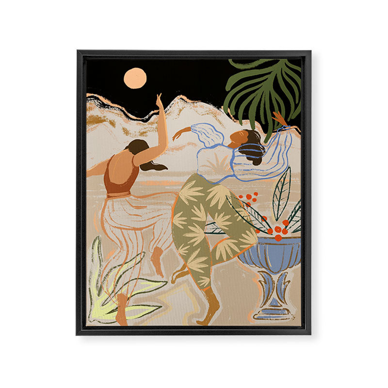 Dance under the Moonlight Framed Canvas Print