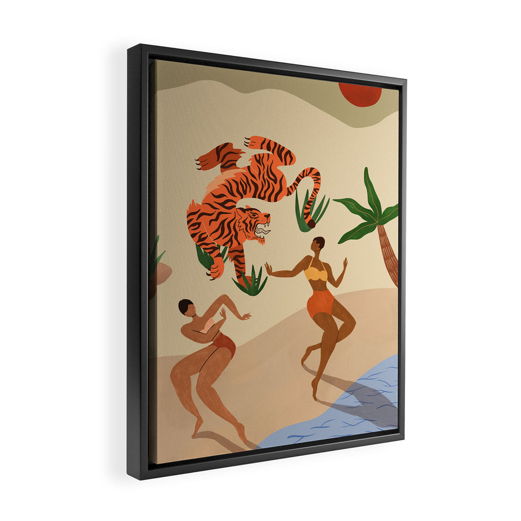 Dancing with Tiger Framed Canvas Print Gallery Image 2