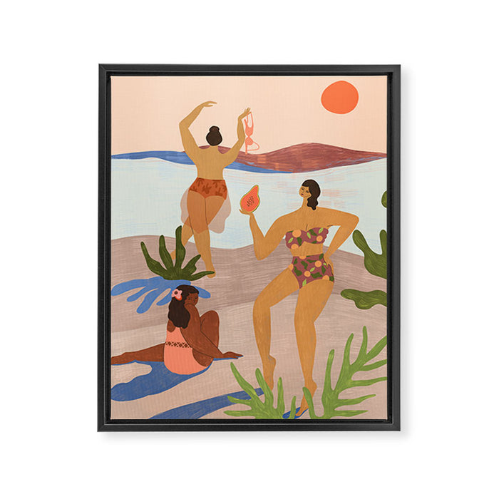 Day at the Beach Framed Canvas Print Gallery Image 1
