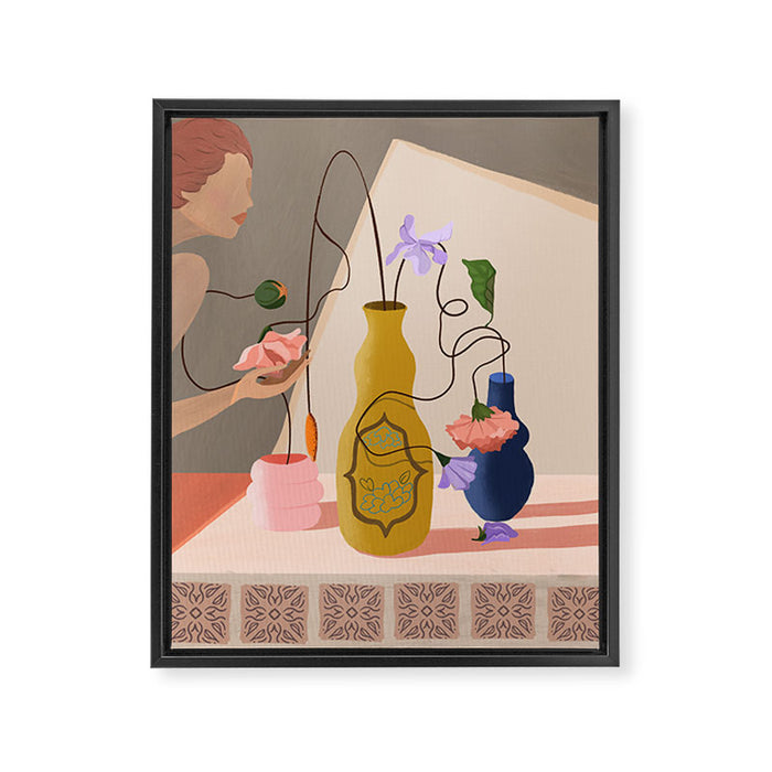 Floral Arrangement Framed Canvas Print Gallery Image 1