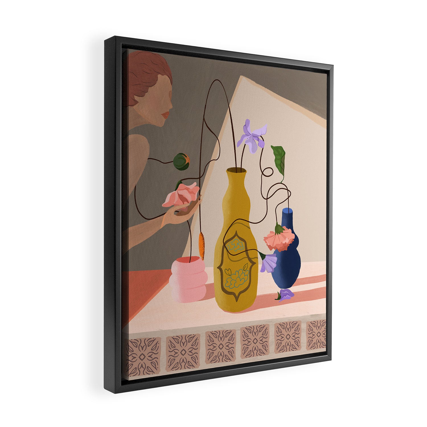 Floral Arrangement Framed Canvas Print Gallery Image 2