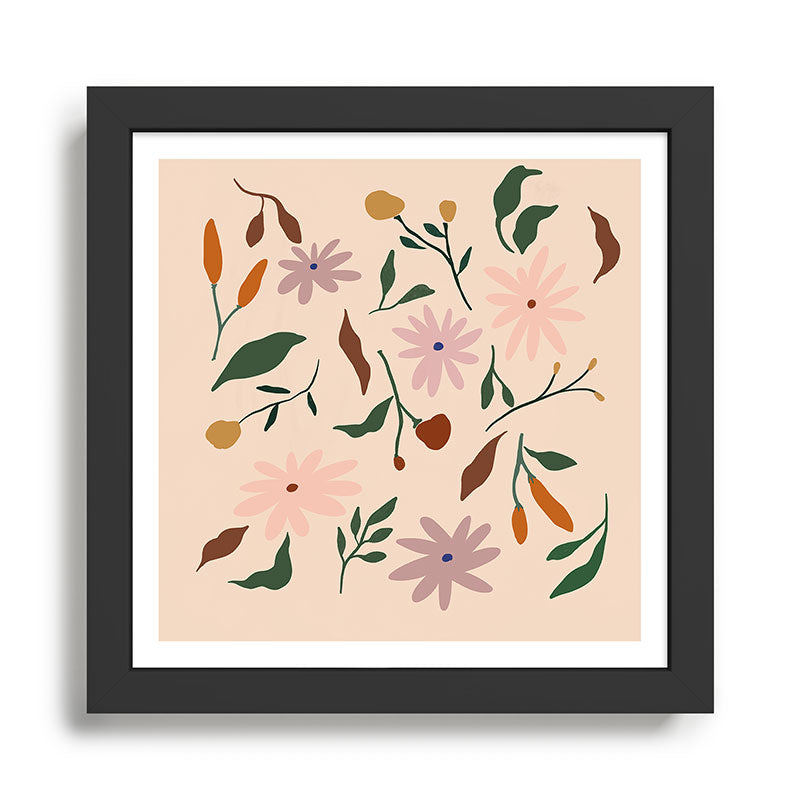 Flower Pattern Framed Art Print Gallery Image 1