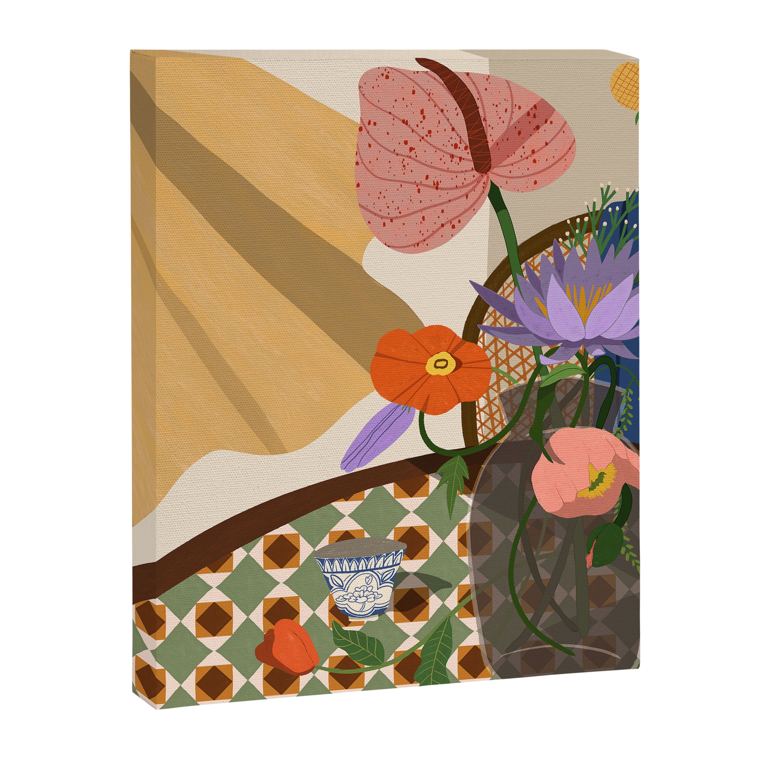 Flowers on the Dining Table. Canvas Print Gallery Image 6