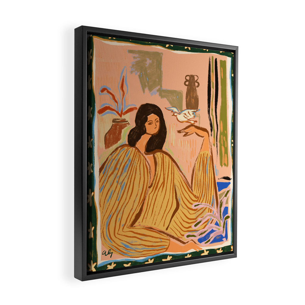Hello Birdy Framed Canvas Print Gallery Image 2