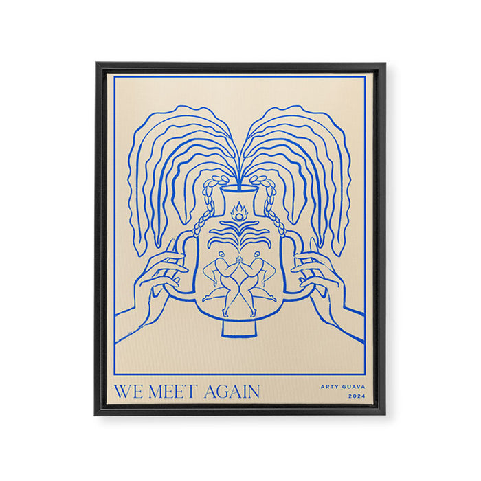 Let's Meet Again Line Art Framed Canvas Print Gallery Image 1