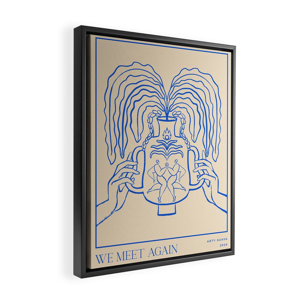 Let's Meet Again Line Art Framed Canvas Print Gallery Image 2