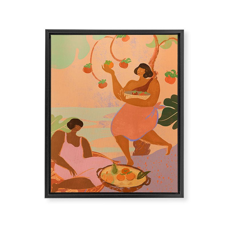 Persimmons in Autumn Framed Canvas Print Gallery Image 6