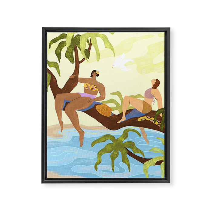 Sharing a Tree Framed Canvas Print Gallery Image 1