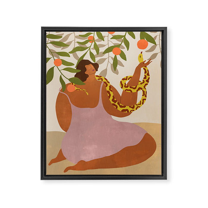 Smell The Orange Framed Canvas Print Gallery Image 1