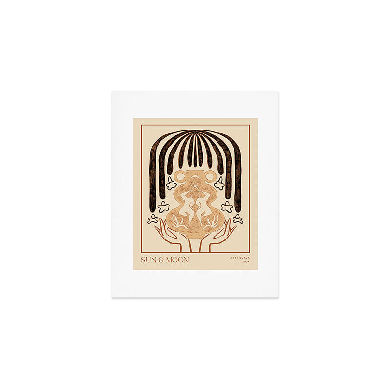Sun And Moon Line Art Art Print Gallery Image 1