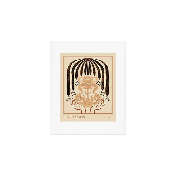 Sun And Moon Line Art Art Print Gallery Image 1