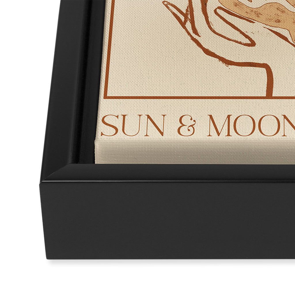 Sun And Moon Line Art Framed Canvas Print Gallery Image 3