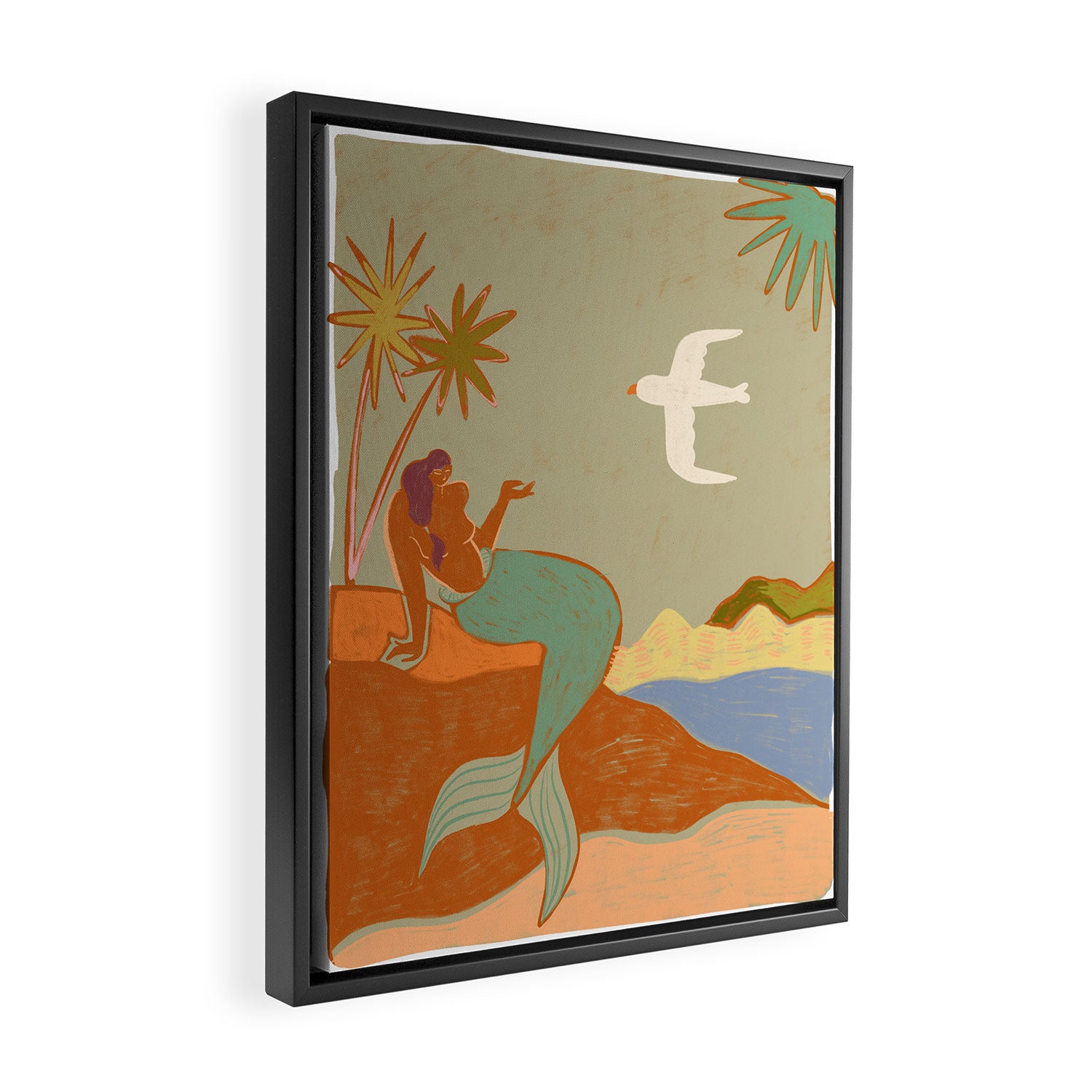The Mermaid Framed Canvas Print Gallery Image 2