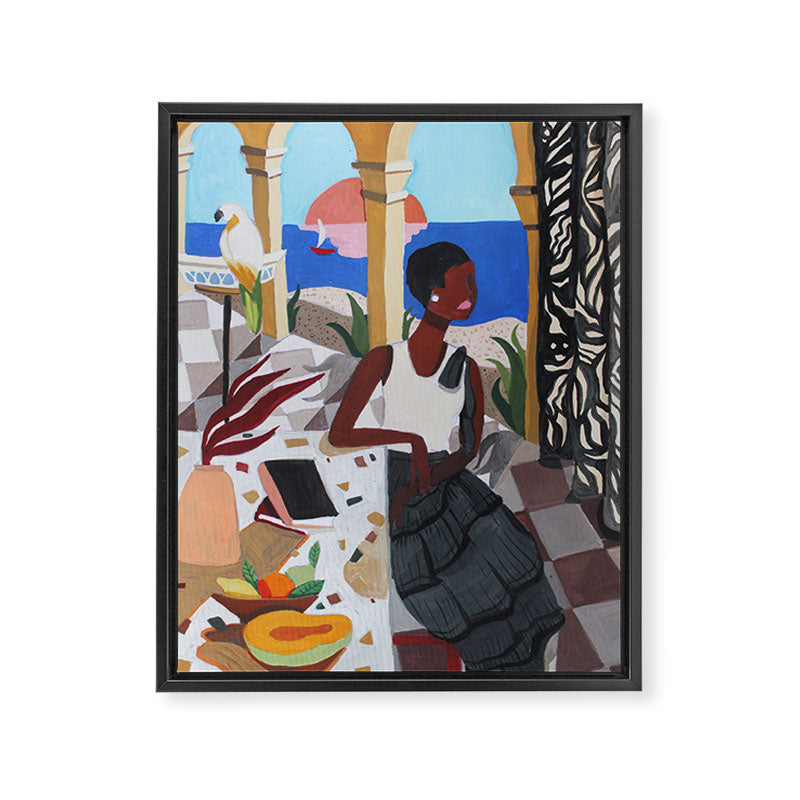 Waiting Framed Canvas Print Gallery Image 6