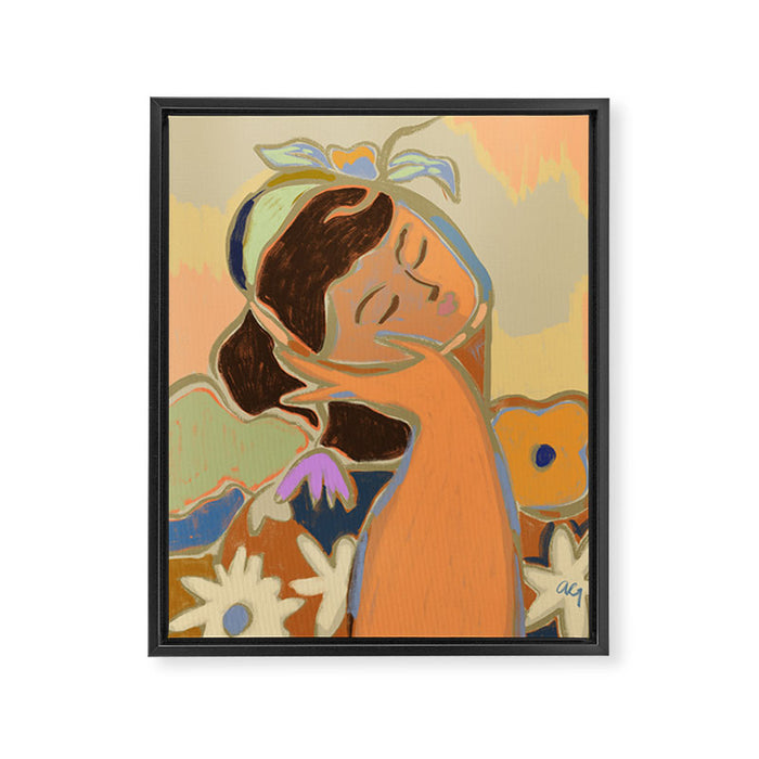 Woman at Peace  Framed Canvas Print Gallery Image 1