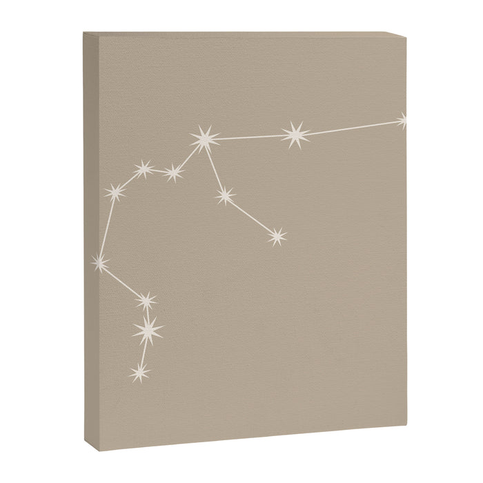 Aquarius Zodiac Star Constellation Line Art Beige Canvas Print Gallery Image 1